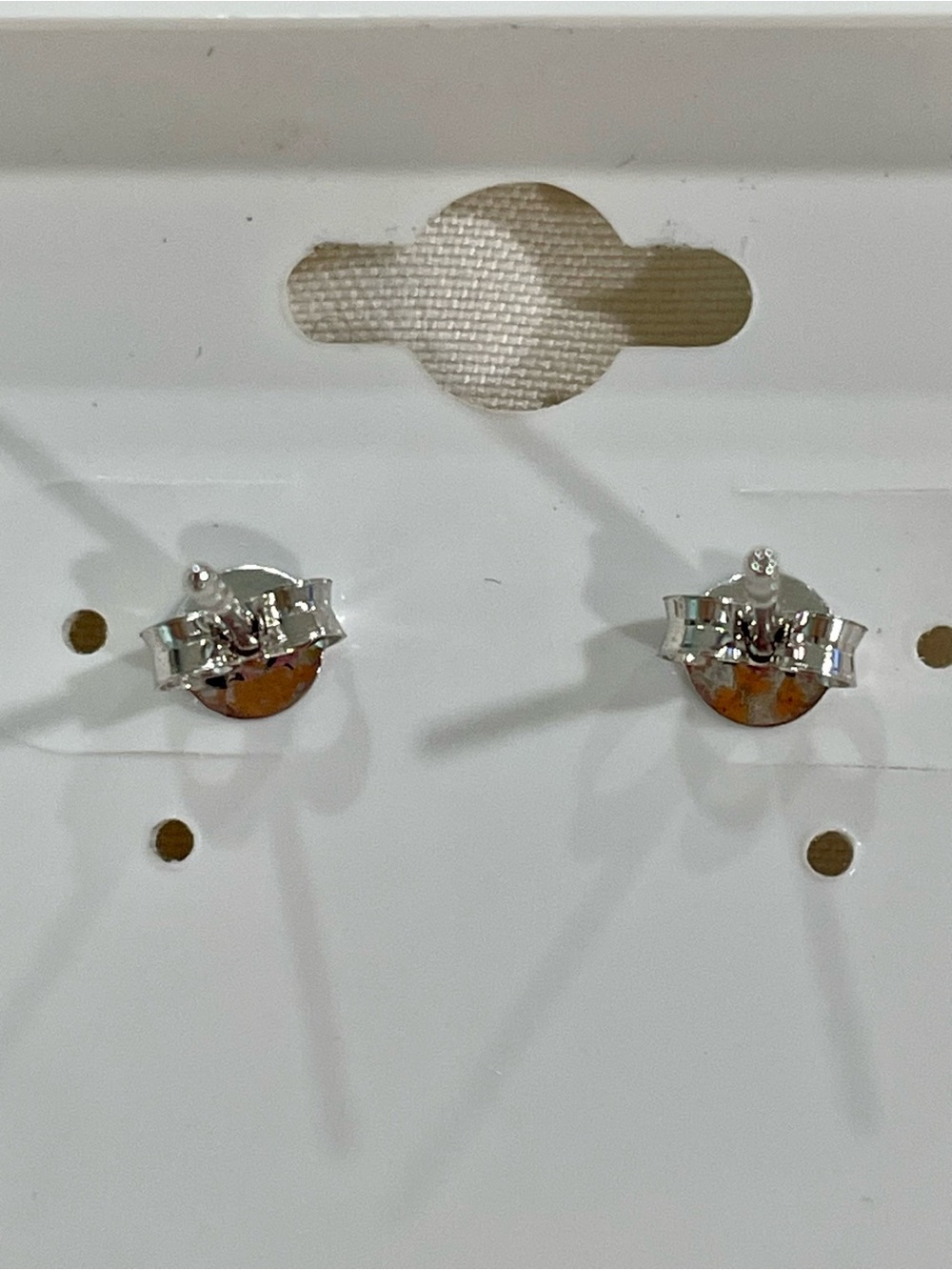Sterling Silver Minimalist Heart Pave Crystal Stud Earrings - Silver - Picture 3 of 4